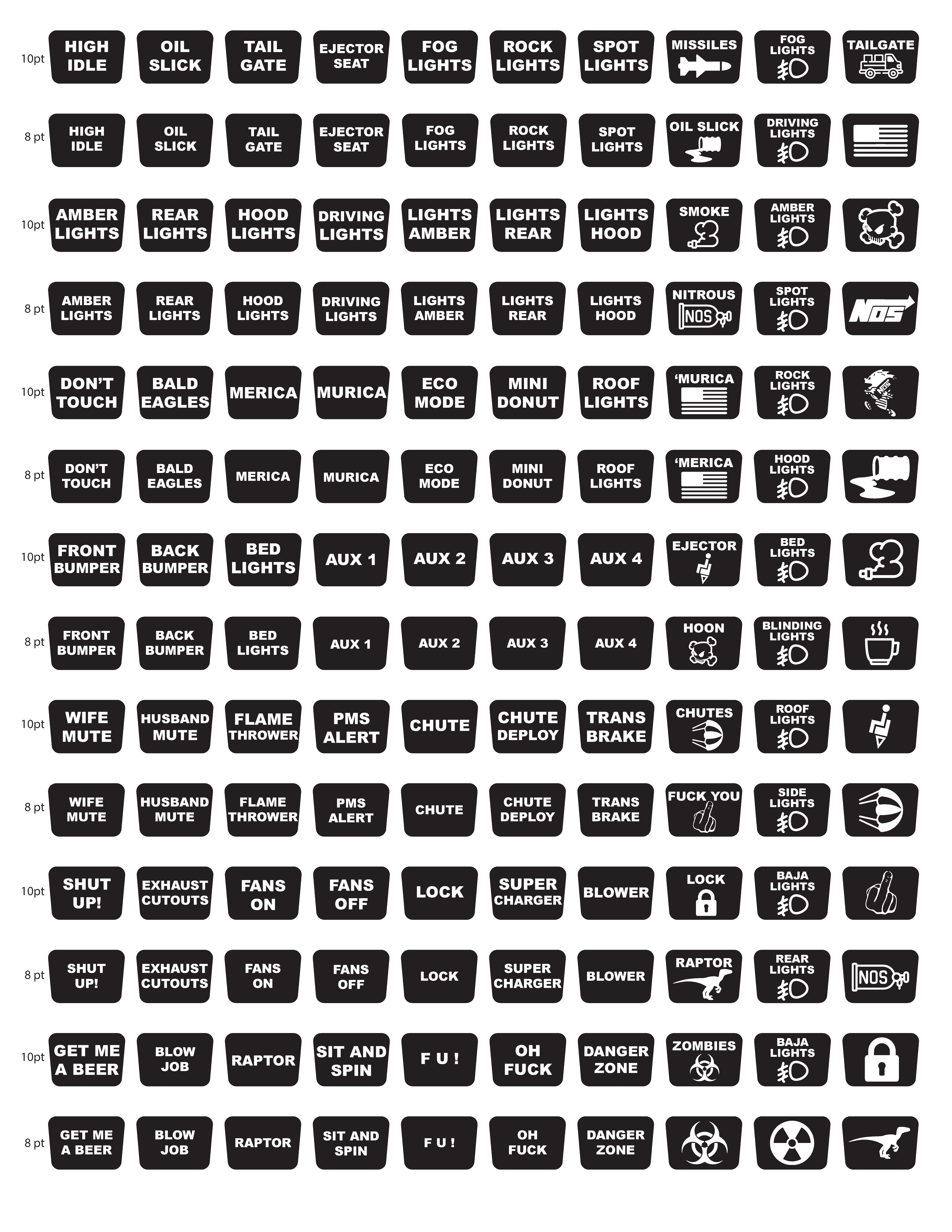GEN 2 Upfitter Switch Labels DIY Ford Raptor Forum